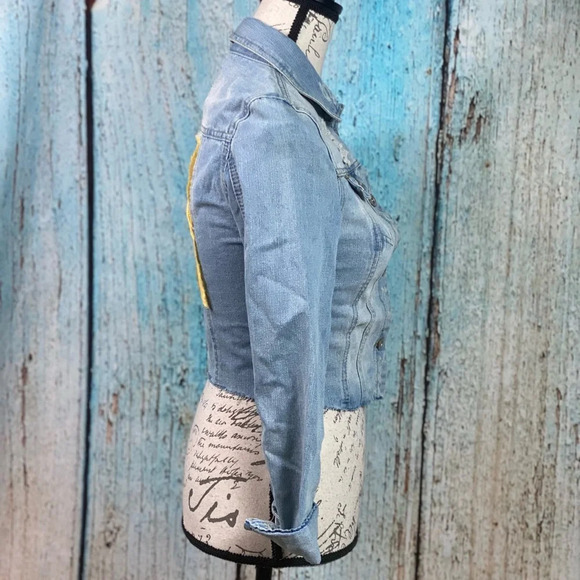 CI SONO Route 66 Cropped Embroidered Jean Jacket - Picture 10 of 12